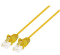 Intellinet IEC-C6-YLW-10-SLIM, Cat6 UTP Slim Network Patch Cable, 100% Copper, RJ45 Male to RJ45 Male, 10 ft. (3 m), Yellow, Part# 743495