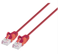 Intellinet IEC-C6-RD-10-SLIM, Cat6 UTP Slim Network Patch Cable, 100% Copper, RJ45 Male to RJ45 Male, 10 ft. (3 m), Red, Part# 743549