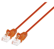 Intellinet IEC-C6-OR-10-SLIM, Cat6 UTP Slim Network Patch Cable, 100% Copper, RJ45 Male to RJ45 Male, 10 ft. (3 m), Orange, Part# 743594