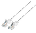 Intellinet IEC-C6-WT-14-SLIM, Cat6 UTP Slim Network Patch Cable, 100% Copper, RJ45 Male to RJ45 Male, 14 ft. (5 m), White, Part# 751551