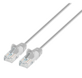 Intellinet IEC-C6-GY-14-SLIM, Cat6 UTP Slim Network Patch Cable, 100% Copper, RJ45 Male to RJ45 Male, 14 ft. (5 m), Gray, Part# 751629