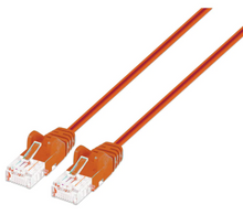Intellinet IEC-C6-OR-14-SLIM, Cat6 UTP Slim Network Patch Cable, 100% Copper, RJ45 Male to RJ45 Male, 14 ft. (5 m), Orange, Part# 744188