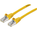 Intellinet IEC-C6AS-YLW-1, Cat6a S/FTP Patch Cable, 1 ft., Yellow, Copper, 26 AWG, RJ45, 50 Micron Connectors, Part# 743266