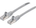 Intellinet IEC-C6AS-GY-3, Cat6a S/FTP Patch Cable, 3 ft., Gray, Copper, 26 AWG, RJ45, 50 Micron Connectors, Part# 743136