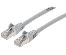 Intellinet IEC-C6AS-GY-7, Cat6a S/FTP Patch Cable, 7 ft., Gray, Copper, 26 AWG, RJ45, 50 Micron Connectors, Part# 743150