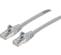 Intellinet IEC-C6AS-GY-10, Cat6a S/FTP Patch Cable, 10 ft., Gray, Copper, 26 AWG, RJ45, 50 Micron Connectors, Part# 743167