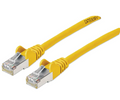 Intellinet IEC-C6AS-YLW-10, Cat6a S/FTP Patch Cable, 10 ft., Yellow, Copper, 26 AWG, RJ45, 50 Micron Connectors, Part# 743303