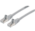 Intellinet IEC-C6AS-GY-25, Cat6a S/FTP Patch Cable, 25 ft., Gray, Copper, 26 AWG, RJ45, 50 Micron Connectors, Part# 743181