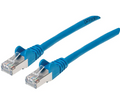 Intellinet IEC-C6AS-BL-50, Cat6a S/FTP Patch Cable, 50 ft., Blue, Copper, 26 AWG, RJ45, 50 Micron Connectors, Part# 742696