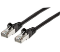 Intellinet IEC-C6AS-BK-100, Cat6a S/FTP Patch Cable, 100 ft., Black, Copper, 26 AWG, RJ45, 50 Micron Connectors, Part# 742702