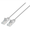 Intellinet IEC-C6A-GY-1-SLIM, Cat6a UTP Slim Network Patch Cable, Copper, 30 AWG, RJ45, 1ft (.3m), Gray, Part# 743990
