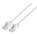 Intellinet IEC-C6A-WT-1-SLIM, Cat6a UTP Slim Network Patch Cable, Copper, 30 AWG, RJ45, 1ft (.3m), White, Part# 744041