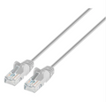 Intellinet IEC-C6A-GY-3-SLIM, Cat6a UTP Slim Network Patch Cable, Copper, 30 AWG, RJ45, 3ft (1m), Gray, Part# 744003