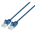 Intellinet IEC-C6A-BL-5-SLIM, Cat6a UTP Slim Network Patch Cable, Copper, 30 AWG, RJ45, 5ft (1.5m), Blue, Part# 743969