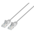 Intellinet IEC-C6A-GY-5-SLIM, Cat6a UTP Slim Network Patch Cable, Copper, 30 AWG, RJ45, 5ft (1.5m), Gray, Part# 744010