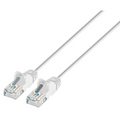 Intellinet IEC-C6A-WT-5-SLIM, Cat6a UTP Slim Network Patch Cable, Copper, 30 AWG, RJ45, 5ft (1.5m), White, Part# 744065