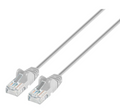 Intellinet IEC-C6A-GY-7-SLIM, Cat6a UTP Slim Network Patch Cable, Copper, 30 AWG, RJ45, 7ft (2m), Gray, Part# 744027