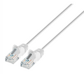 Intellinet IEC-C6A-WT-10-SLIM, Cat6a UTP Slim Network Patch Cable, Copper, 30 AWG, RJ45, 10ft (3m), White, Part# 744089