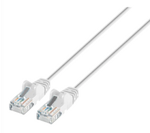 Intellinet IEC-C6A-WT-10-SLIM, Cat6a UTP Slim Network Patch Cable, Copper, 30 AWG, RJ45, 10ft (3m), White, Part# 744089