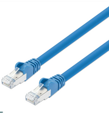 Intellinet IEC-C8AS-BL-50, Cat8.1 S/FTP Network Patch Cable, 50 ft., Blue. 40G, 2 GHz, 100% Copper, 24 AWG, RJ45, Stranded, Snag-free, Gold-plated Contacts, Part# 743037