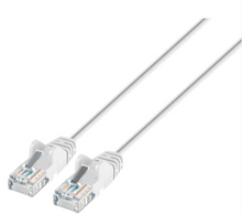 Intellinet IEC-C6-WT-0.5-SLIM, Cat6 U/UTP Slim Network Patch Cable, 100% Copper, RJ45 Male to RJ45 Male, .5 ft. White, Part# 744447