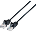 Intellinet IEC-C6-BK-0.5-SLIM, Cat6 U/UTP Slim Network Patch Cable, 100% Copper, RJ45 Male to RJ45 Male, .5 ft. Black, Part# 744386