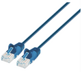 Intellinet IEC-C6-BL-0.5-SLIM, Cat6 U/UTP Slim Network Patch Cable, 100% Copper, RJ45 Male to RJ45 Male, .5 ft. Blue, Part# 744379