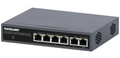 Intellinet PoE-Powered 6-Port Lite Smart Managed PoE+ Switch with 4 GbE Ports / 2 GbE Uplinks and PoE Passthrough, IPS-6GM02-60W, Part# 562034
