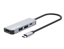 Manhattan USB-C PD 4-in-1 HDMI 4K Docking Station / Multiport Hub, Part# 190428