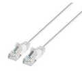 Intellinet Cat6a UTP Slim Network Patch Cable, Copper, 30 AWG, RJ45, .5ft (.15m), White, Part# 745789
