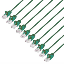 Intellinet IEC-C6-GR-1.5-SLIM-10P, Cat6 U/UTP Slim Network Patch Cable, 1.5 ft., Green, 10-Pack, Part# 744201