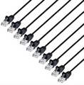 Intellinet IEC-C6-BK-3-SLIM-10P, Cat6 U/UTP Slim Network Patch Cable, 3 ft., Black, 10-Pack, Part# 742580