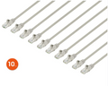 Intellinet IEC-C6-GY-3-SLIM-10P, Cat6 U/UTP Slim Network Patch Cable, 3 ft., Gray, 10-Pack, Part# 744683