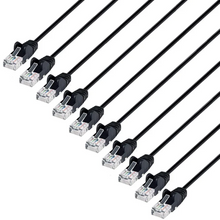 Intellinet IEC-C6-BK-14-SLIM-10P, Cat6 U/UTP Slim Network Patch Cable, 14 ft., Black, 10-Pack, Part# 742627
