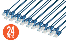 Intellinet IEC-C6-BL-1.5-SLIM-24P, Cat6 U/UTP Slim Network Patch Cable, 1.5 ft., Blue, 24-Pack, Part# 742641