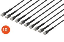 Intellinet IEC-C6-BK-7-FLEX-10P, Cat6 U/UTP FlexiBoot Slim Network Patch Cable, 7 ft., Black, 10-Pack, Part# 745208