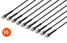 Intellinet IEC-C6-BK-14-FLEX-10P, Cat6 U/UTP FlexiBoot Slim Network Patch Cable, 14 ft., Black, 10-Pack, Part# 745345