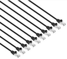 Intellinet IEC-C8-BK-1.5-SLIM-10P, Cat8.1 U/FTP Slim Network Patch Cable, 1.5 ft., Black, 10-Pack, Part# 743655