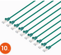 Intellinet IEC-C8-GR-1.5-SLIM-10P, Cat8.1 U/FTP Slim Network Patch Cable, 1.5 ft., Green, 10-Pack, Part# 744935