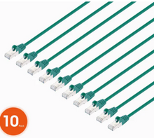 Intellinet IEC-C8-GR-1.5-SLIM-10P, Cat8.1 U/FTP Slim Network Patch Cable, 1.5 ft., Green, 10-Pack, Part# 744935