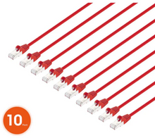 Intellinet IEC-C8-RD-1.5-SLIM-10P, Cat8.1 U/FTP Slim Network Patch Cable, 1.5 ft., Red, 10-Pack, Part# 745529