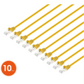 Intellinet IEC-C8-YLW-1.5-SLIM-10P, Cat8.1 U/FTP Slim Network Patch Cable, 1.5 ft., Yellow, 10-Pack, Part# 745451