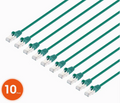 Intellinet IEC-C8-GR-3-SLIM-10P, Cat8.1 U/FTP Slim Network Patch Cable, 3 ft., Green, 10-Pack, Part# 744942