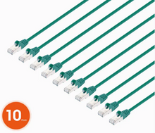 Intellinet IEC-C8-GR-3-SLIM-10P, Cat8.1 U/FTP Slim Network Patch Cable, 3 ft., Green, 10-Pack, Part# 744942
