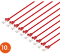 Intellinet IEC-C8-RD-3-SLIM-10P, Cat8.1 U/FTP Slim Network Patch Cable, 3 ft., Red, 10-Pack, Part# 745536
