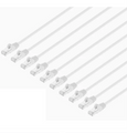 Intellinet IEC-C8-WT-3-SLIM-10P, Cat8.1 U/FTP Slim Network Patch Cable, 3 ft., White, 10-Pack, Part# 744881