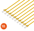 Intellinet IEC-C8-YLW-3-SLIM-10P, Cat8.1 U/FTP Slim Network Patch Cable, 3 ft., Yellow, 10-Pack, Part# 745468