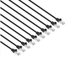 Intellinet IEC-C8-BK-5-SLIM-10P, Cat8.1 U/FTP Slim Network Patch Cable, 5 ft., Black, 10-Pack, Part# 743679