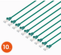Intellinet IEC-C8-GR-5-SLIM-10P, Cat8.1 U/FTP Slim Network Patch Cable, 5 ft., Green, 10-Pack, Part# 744959