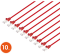 Intellinet IEC-C8-RD-5-SLIM-10P, Cat8.1 U/FTP Slim Network Patch Cable, 5 ft., Red, 10-Pack, Part# 745543